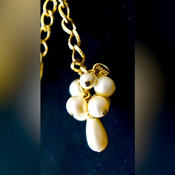 HOBE PEARLS 3PC SET VINTAGE EARRING NECKLACE BRACELET GOLD - Picture 7 of 13